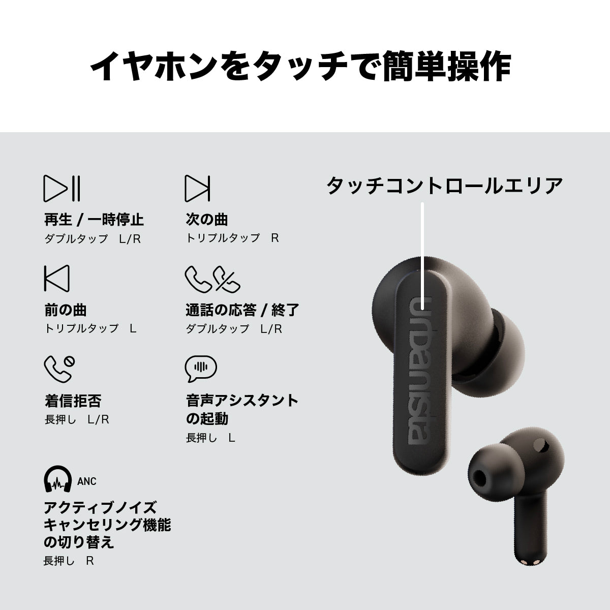 ワイヤレスイヤホン PHOENIX〔フェニックス〕 完全ワイヤレス ソーラー充電 ミッドナイトブラック