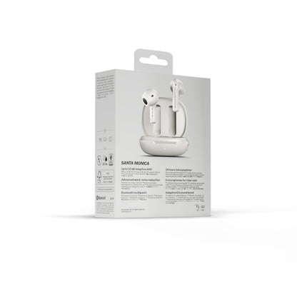 ワイヤレスイヤホン SANTA MONICA True Wireless Earbuds Bluetooth 6.0 クラウドホワイト