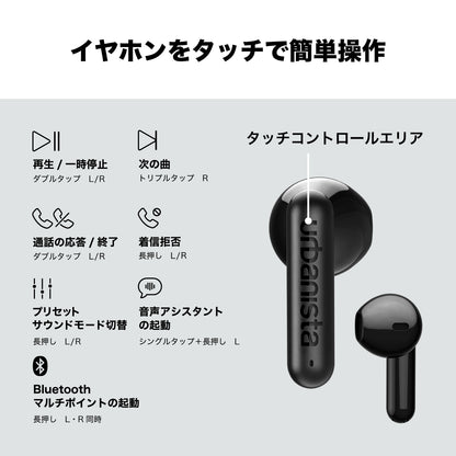 ワイヤレスイヤホン AUSTIN 2 完全ワイヤレス インナーイヤー IPX4 ミッドナイトブラック
