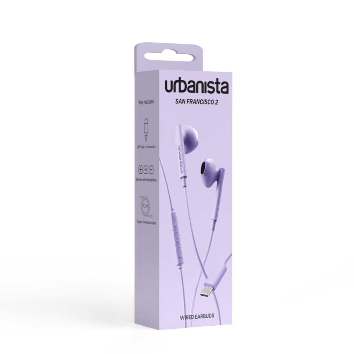 有線イヤホン SAN FRANCISCO 2 urbanista Type-C ラベンダーパープル