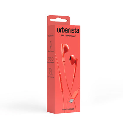 有線イヤホン SAN FRANCISCO 2 urbanista Type-C ポピーオレンジ
