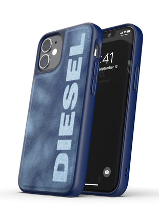 iPhone12miniケース Bleached Denim Case ブルー/ホワイト