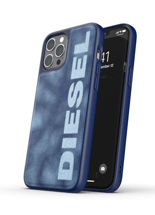 iPhone12ProMaxケース Bleached Denim Case ブルー/ホワイト