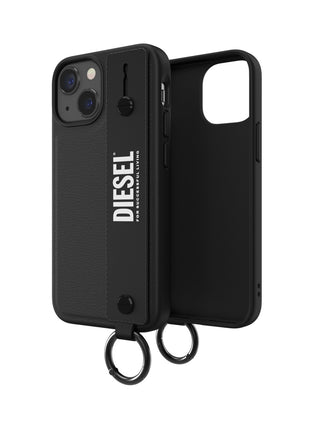 iPhone13miniケース Handstrap Case ブラック/ホワイト