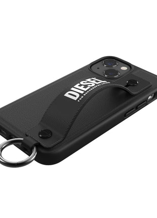 iPhone13miniケース Handstrap Case ブラック/ホワイト