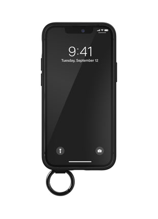 iPhone13miniケース Handstrap Case ブラック/ホワイト