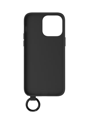 iPhone14ProMaxケース Leather Handstrap Case ブラック/ホワイト