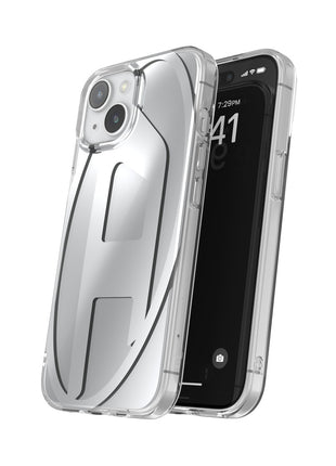 iPhone15ケース Oval D Clear シルバーメタリック