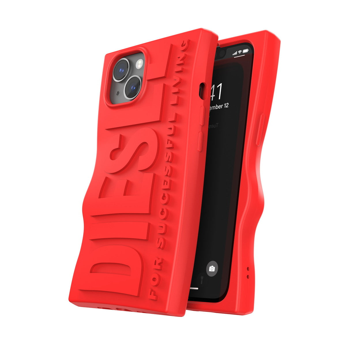 iPhone14/13ケース D By DIESEL Silicone レッド