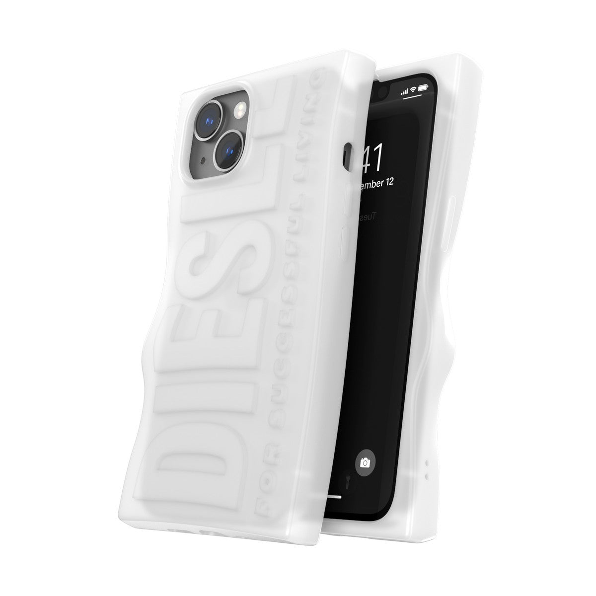 iPhone14/13ケース D By DIESEL Silicone ミルキーホワイト 