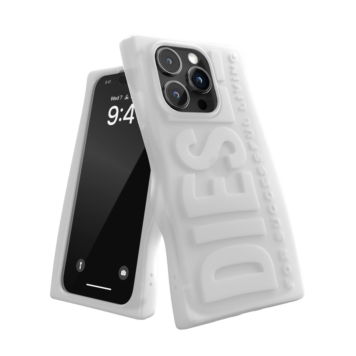 iPhone15Proケース D By DIESEL Silicone ミルキーホワイト 