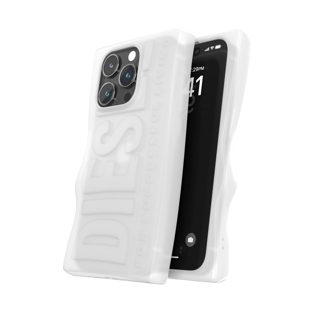 iPhone15Proケース D By DIESEL Silicone ミルキーホワイト 