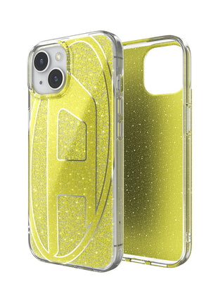 DIESEL iPhone15ケース Oval D Glitter ゴールド