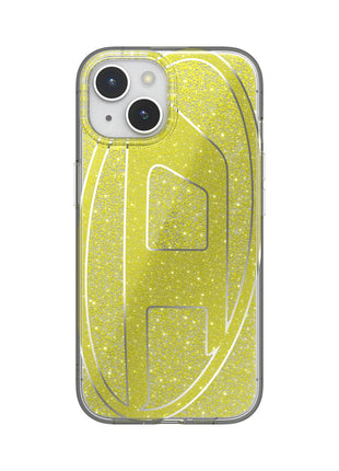 DIESEL iPhone15ケース Oval D Glitter ゴールド