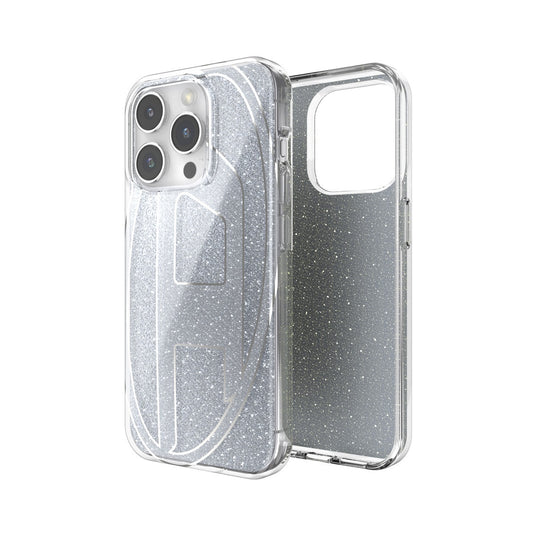 iPhone15Proケース Oval D Glitter シルバー