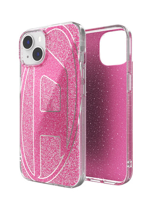 DIESEL iPhone14/13ケース Oval D Glitter ピンク