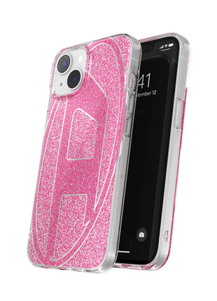 DIESEL iPhone14/13ケース Oval D Glitter ピンク