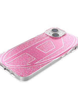 DIESEL iPhone14/13ケース Oval D Glitter ピンク