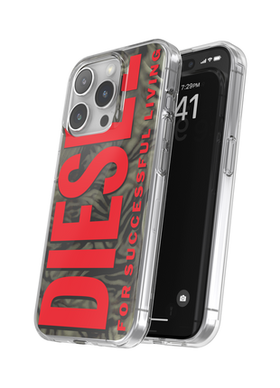 DIESEL iPhone15Proケース Biscotto Camo レッド