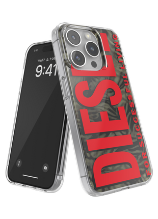 DIESEL iPhone15Proケース Biscotto Camo レッド