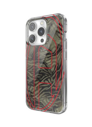 DIESEL iPhone15Proケース Oval D Camo グリーン