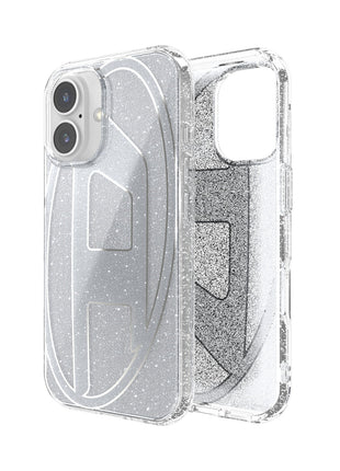 iPhone 16ケース Oval D Glitter シルバー