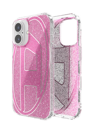 iPhone 16ケース Oval D Glitter ピンク