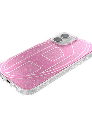 iPhone 16ケース Oval D Glitter ピンク