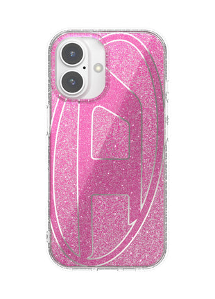 iPhone 16ケース Oval D Glitter ピンク