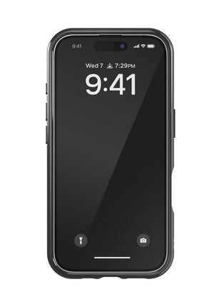 iPhone 16ケース Oval D Neon ブラック/イエロー