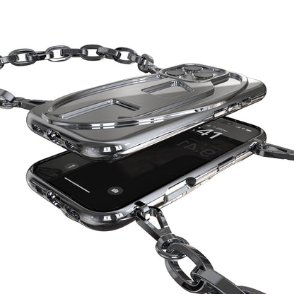 iPhone 16 Proケース Oval D GLOSSY CHAIN シルバー