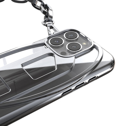 iPhone 16 Proケース Oval D GLOSSY CHAIN シルバー