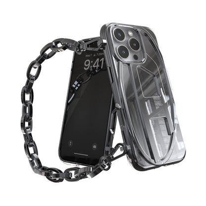 iPhone 16 Proケース Oval D GLOSSY CHAIN シルバー