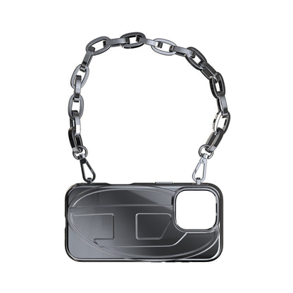 iPhone 16 Proケース Oval D GLOSSY CHAIN シルバー