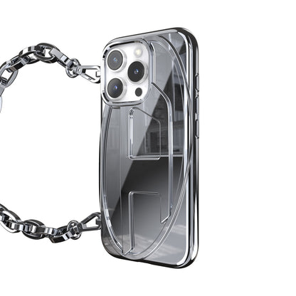 iPhone 16 Proケース Oval D GLOSSY CHAIN シルバー