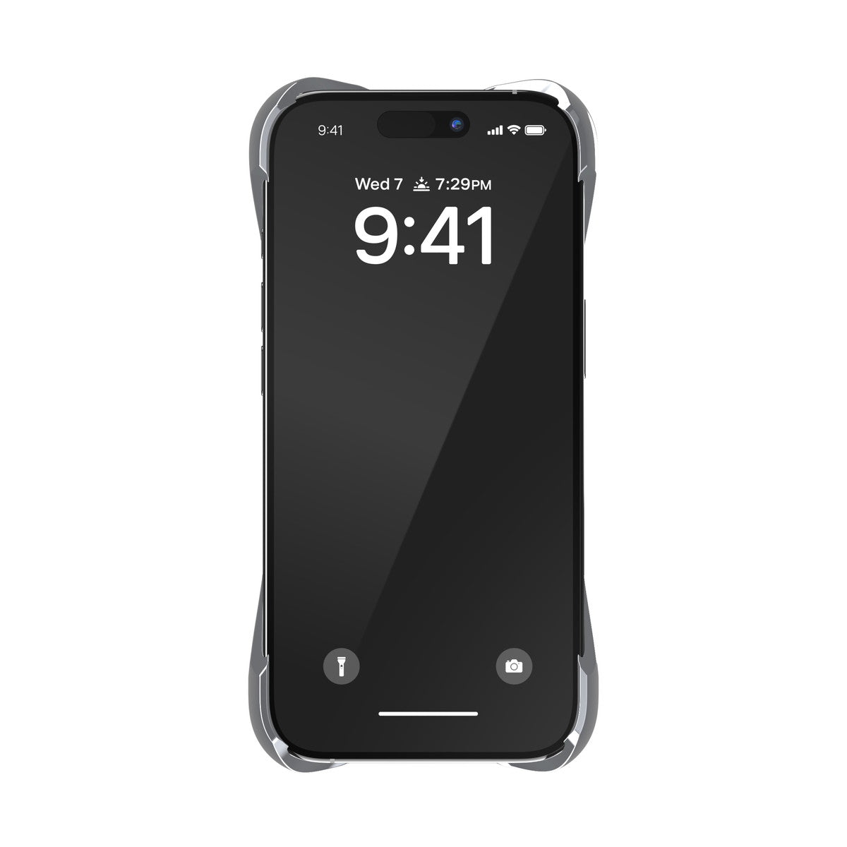 iPhone 16 Proケース CAGED D GLOSSYバンパー シルバー