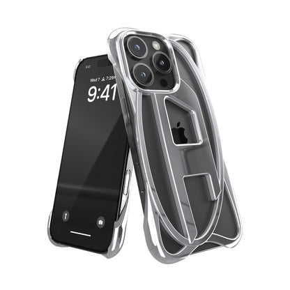 iPhone 16 Proケース CAGED D GLOSSYバンパー シルバー