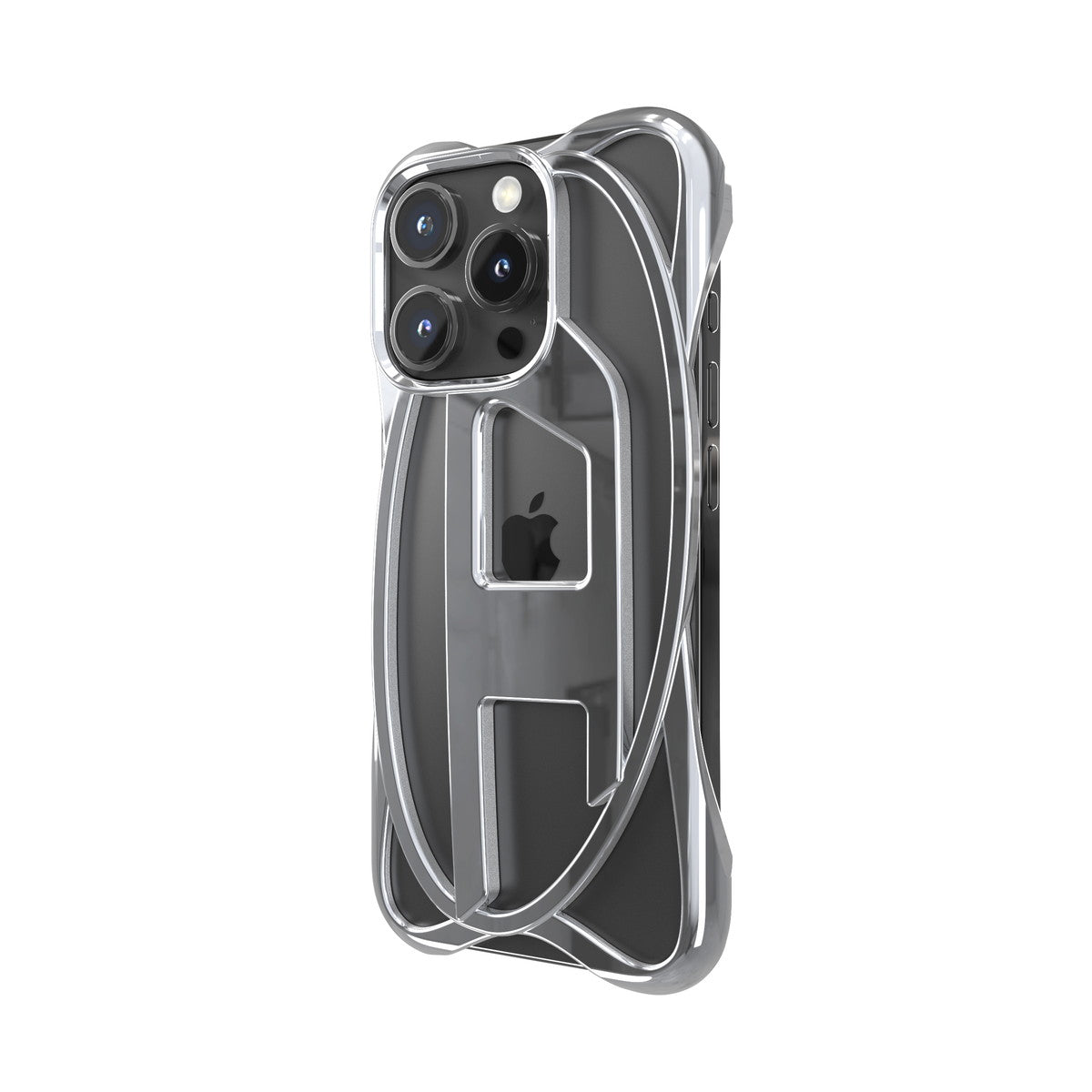 iPhone 16 Proケース CAGED D GLOSSYバンパー シルバー