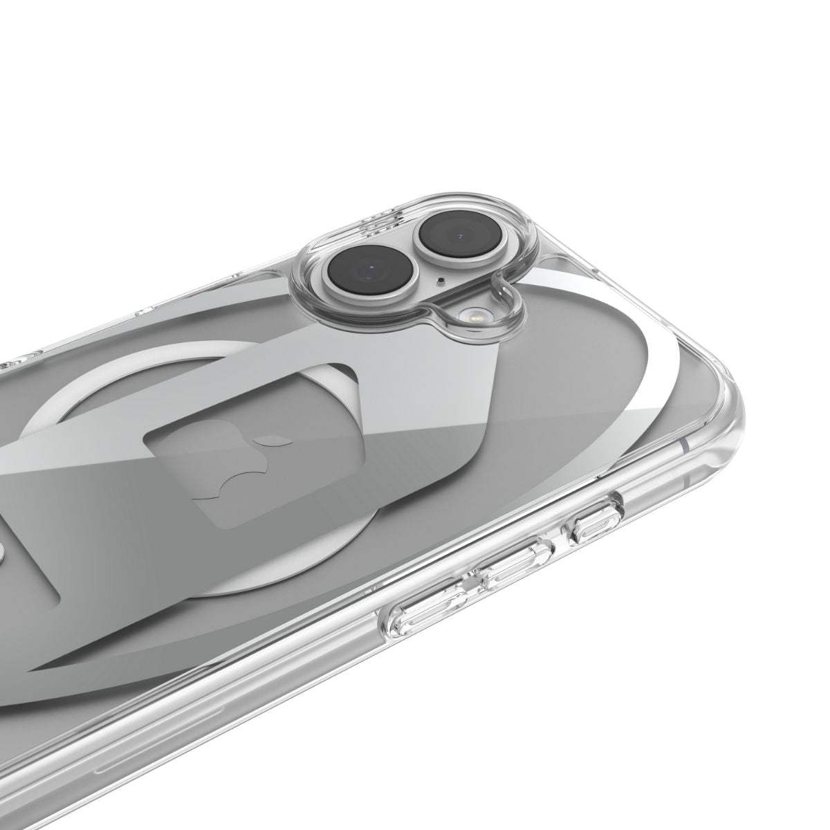 iPhone 17ケース Oval D Metallic Magsafe クリア/シルバー