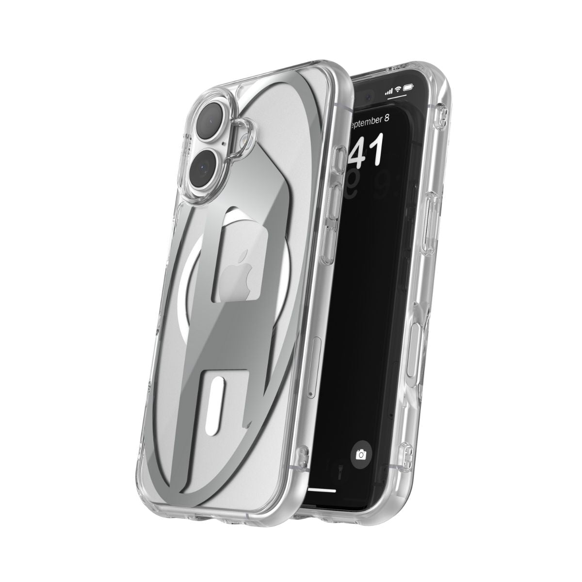 iPhone 17ケース Oval D Metallic Magsafe クリア/シルバー