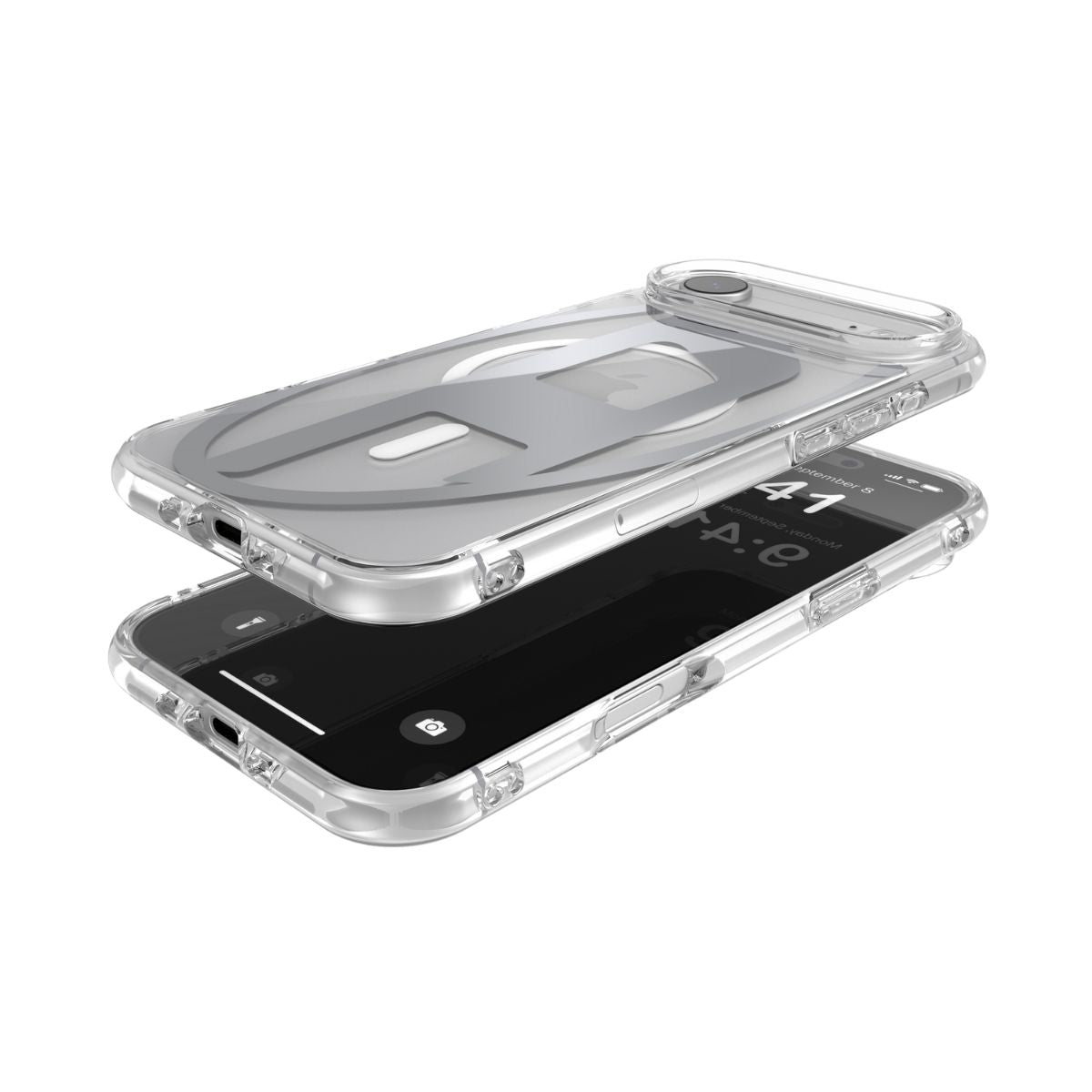 iPhone Airケース Oval D Metallic Magsafeクリア/シルバー