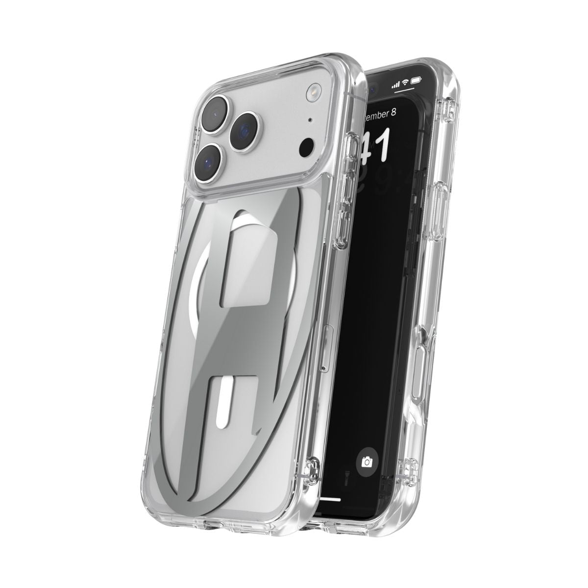 iPhone 17 Pro Maxケース Oval D Metallic Magsafe クリア/シルバー