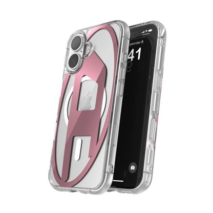 iPhone 17ケース Oval D Metallic Magsafe クリア/ピンク