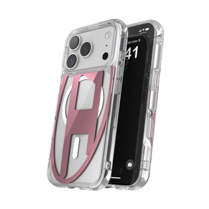 iPhone 17 Proケース Oval D Metallic Magsafe クリア/ピンク