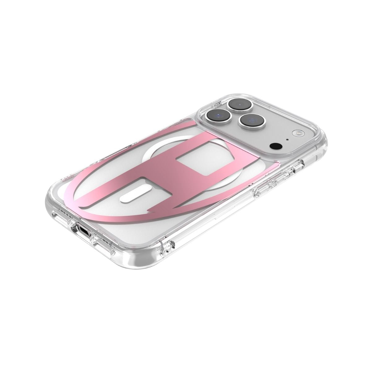 iPhone 17 Proケース Oval D Metallic Magsafe クリア/ピンク