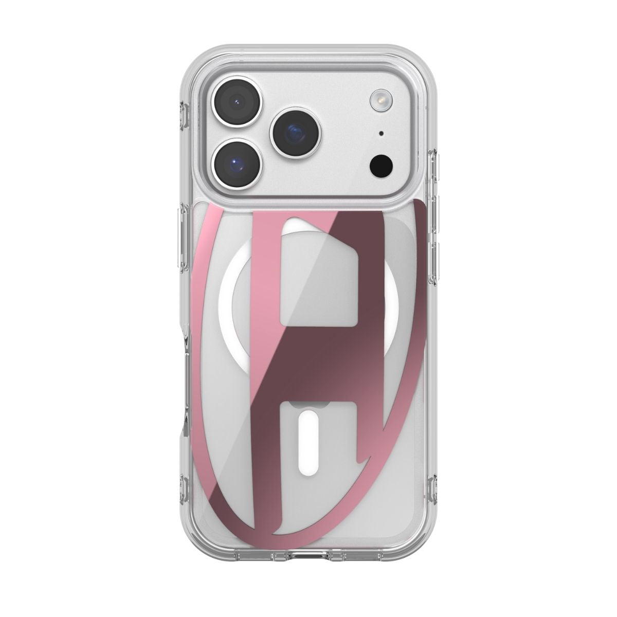iPhone 17 Proケース Oval D Metallic Magsafe クリア/ピンク