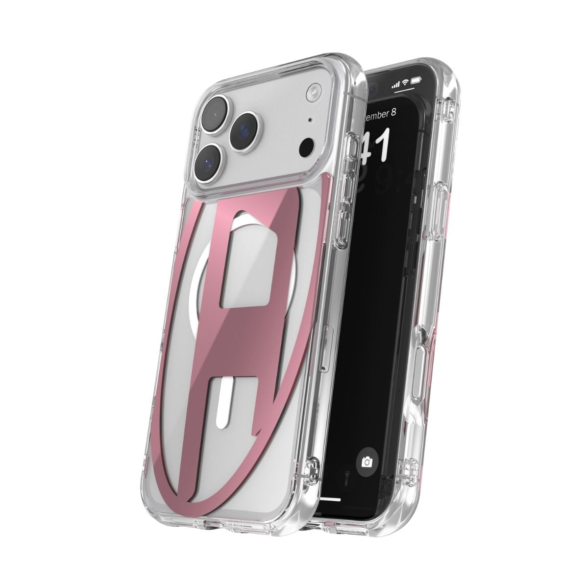 iPhone 17 Pro Maxケース Oval D Metallic Magsafe クリア/ピンク