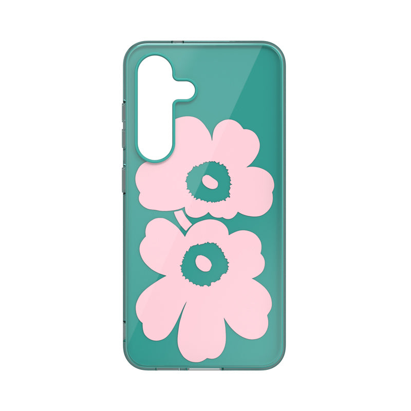 Galaxy S25ケース Marimekko Unikko 3D Dual Layer Case グリーン/ピンク