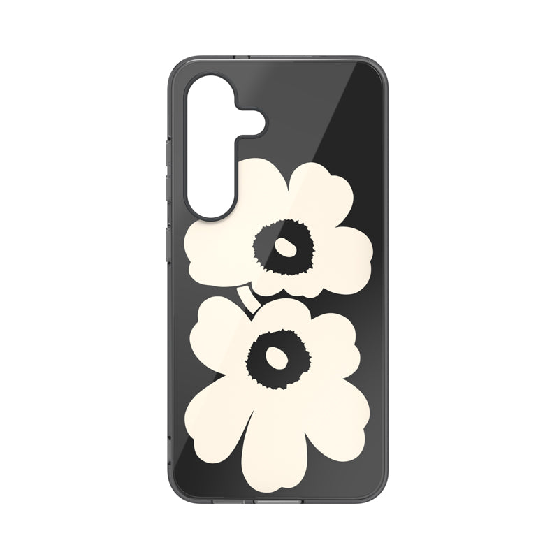 Galaxy S25ケース Marimekko Unikko 3D Dual Layer Case ブラック/ベージュ