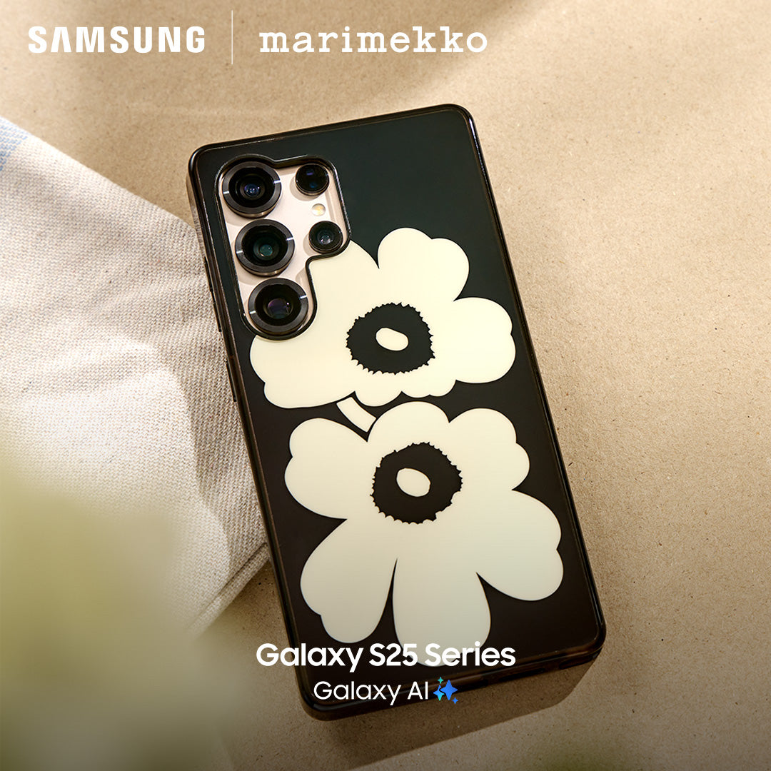 新品未使用　marimekko Galaxy S25ケース Marimekko Unikko 3D Dual Layer Case ブラック
